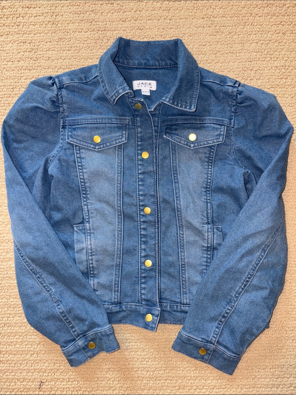 Janie & Jack Classic Blue Denim Jean Jacket size 10 12 excellent